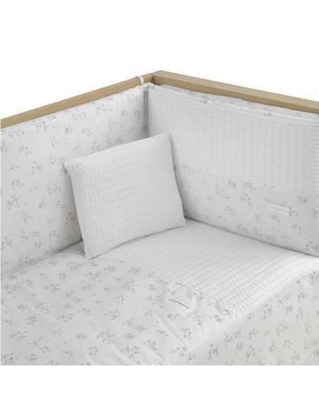 Juego 2 Pcs.Colcha I-V. Cuna 60 Merlo Crudo 60x120x3cm Cambrass