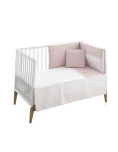 Juego 2 Pcs.Colcha I-V. Cuna 60 Plumeti Rosa 60x120x3cm...