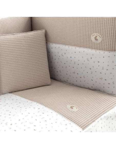 Juego 2 Pcs.Colcha I-V. Cuna 60 Rabbit Beige 60x120x3cm