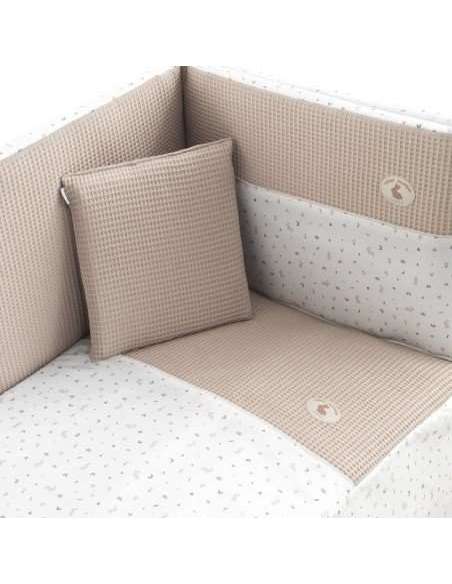 Juego 2 Pcs.Colcha I-V. Cuna 60 Rabbit Beige 60x120x3cm