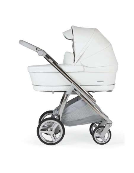 Cochecito Bebecar Minipop Duo KP453 Color Blanco Chasis Cromado Gris topo