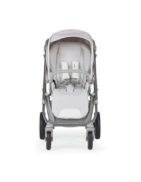 Cochecito Bebecar Minipop Duo KP453 Color Blanco Chasis Cromado Gris topo