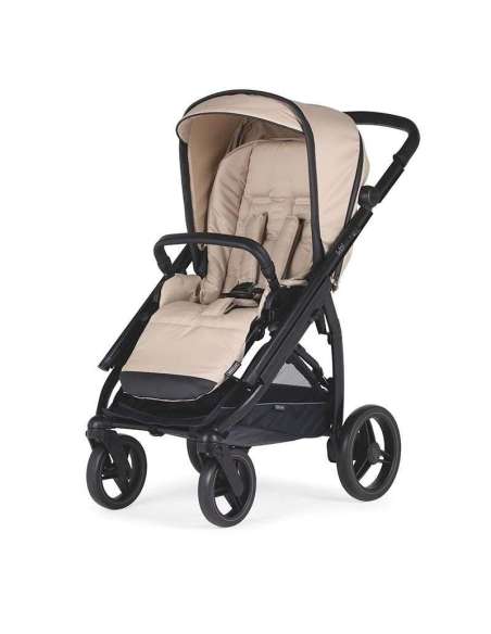 Cochecito Bebecar Wei Duo KO335 Color Beige Chasis negro mate. Disponible en fume-negro.
