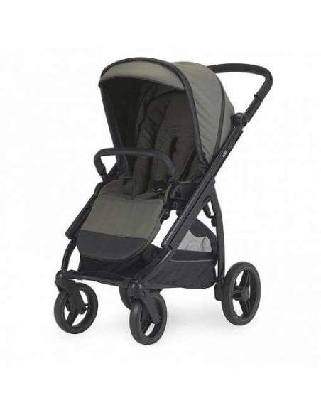 Cochecito Bebecar Wei Duo KO334 Color Verde oscuro Chasis negro mate. Disponible en fume-negro.