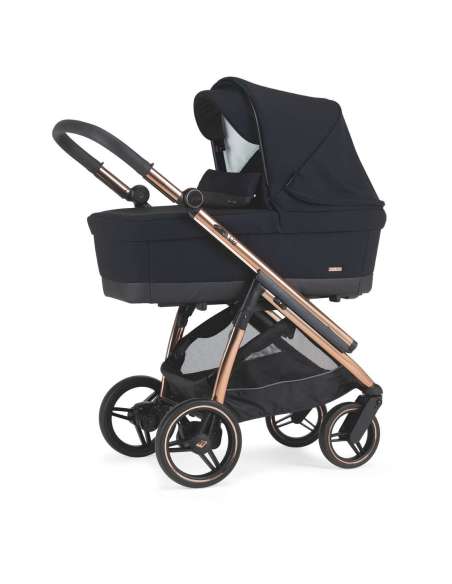Cochecito Bebecar Wei Duo KO330 Color Negro Chasis fume rosa - negro. Disponible en negro mate