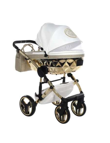 COCHECITO DUO JUNAMA HAND KRAFT GLITTER 02 - BLANCO/ORO