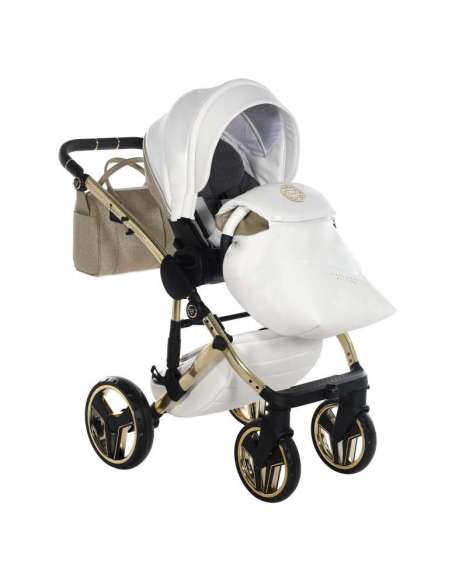 COCHECITO DUO JUNAMA HAND KRAFT GLITTER 02 - BLANCO/ORO