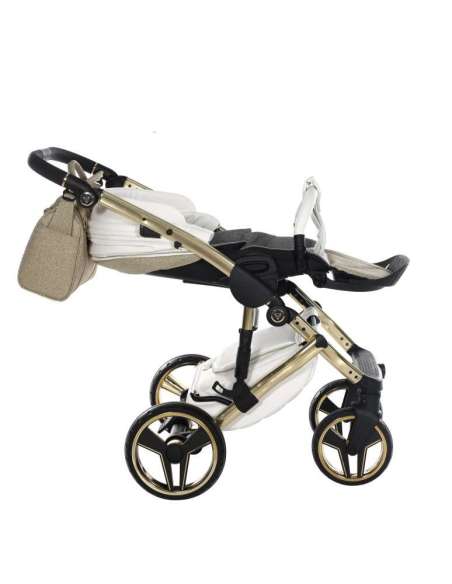 COCHECITO DUO JUNAMA HAND KRAFT GLITTER 02 - BLANCO/ORO