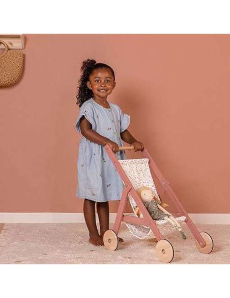 Carrito para muñecas Flowers & Butterflies Little Dutch LD7064