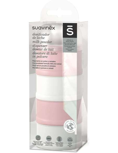 Dosificador de Leche en Polvo Color Rosa Suavinex