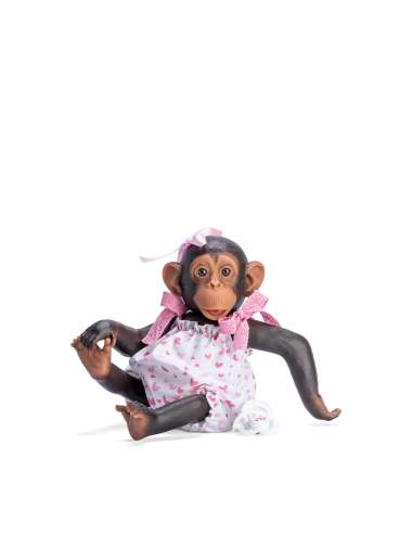 LOLA LA CHIMPANCÉ PELELE CORAZONES LAZOS PUNTILLA ROSA