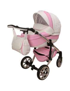 Cochecito Duo Nataly Polipiel Blanco Rosa 41S Toral