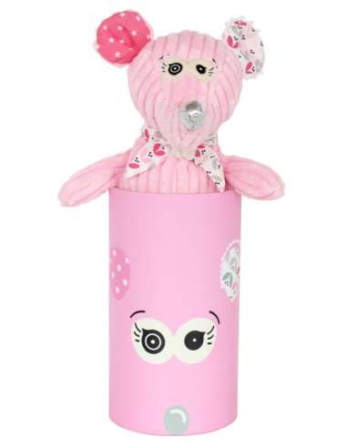 Peluche de Raton rosa en caja (23cm) Les Deglingos