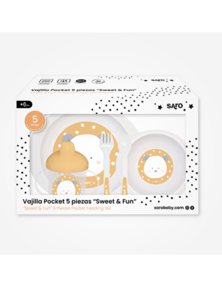 Vajilla pocket 5 piezas "Sweet & Fun" Saro