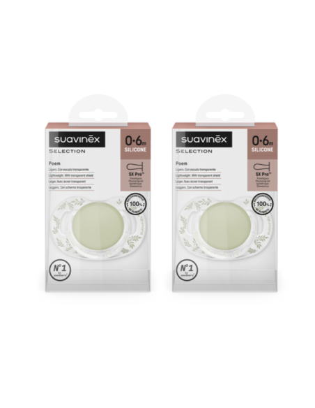 Pack Chupetes Fisiológicos Silicona Poetry 0-6 meses de Suavinex