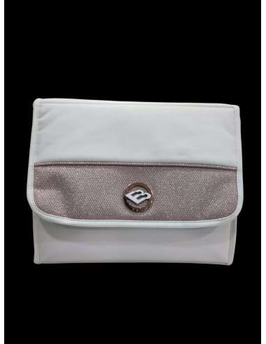 BOLSO BEBECAR ROSA/BLANCO BRILLO PP-087