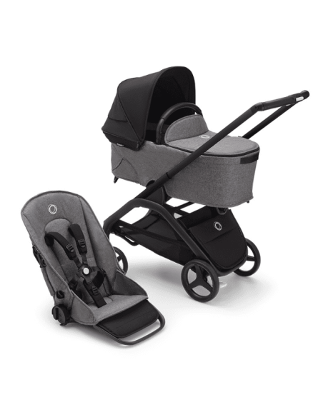 Cochecito Duo Dragonfly con Chasis en negro y base en gris melange de Bugaboo