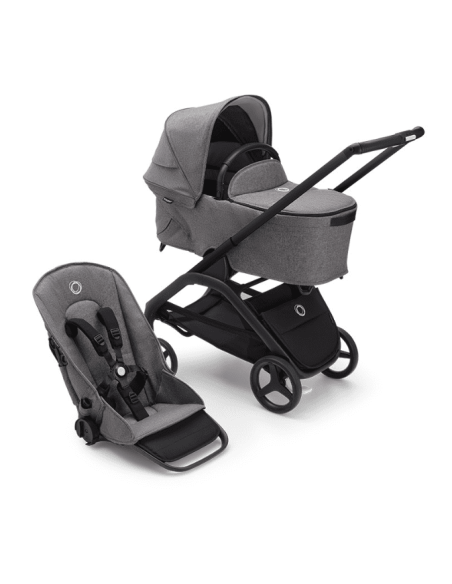 Cochecito Duo Dragonfly con Chasis en negro y base en gris melange de Bugaboo