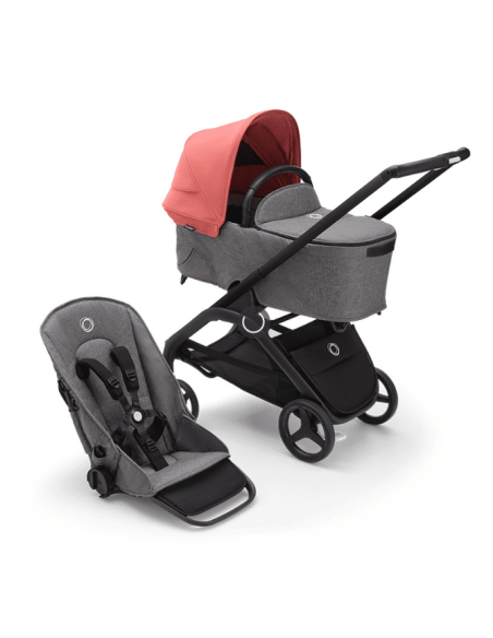 Cochecito Duo Dragonfly con Chasis en negro y base en gris melange de Bugaboo
