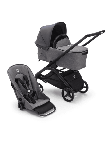 Cochecito Duo Dragonfly con Chasis en negro y base en gris melange de Bugaboo
