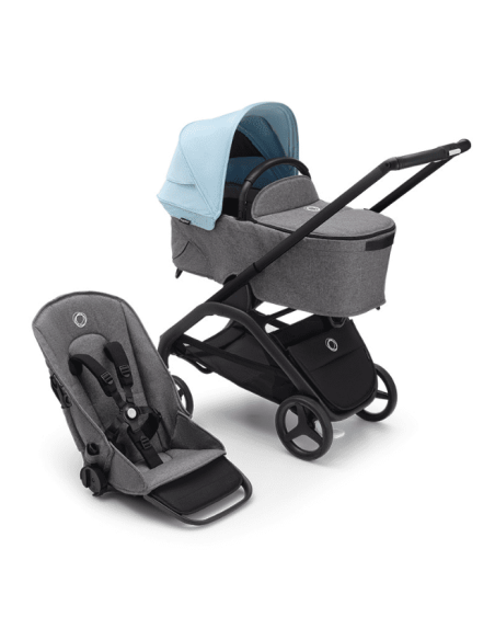 Cochecito Duo Dragonfly con Chasis en negro y base en gris melange de Bugaboo