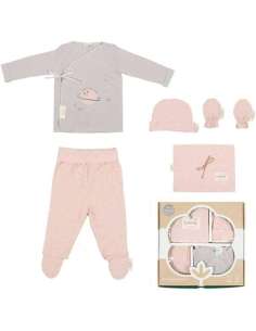 Set de Nacimiento 5 piezas Bebe Planet Rosa Bimbi Casual