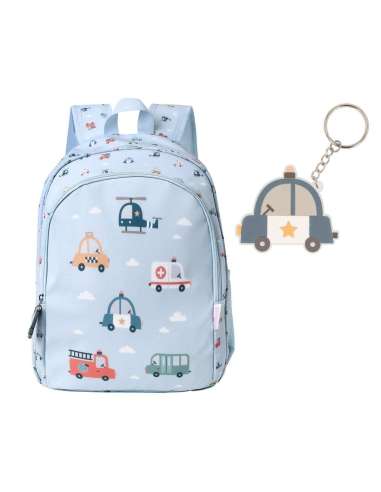 Mochila Mediana City Cars + Llavero...