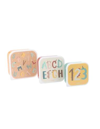 3 Cajas Almuerzo Funny Letters de Tutete