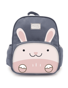 Mochila Grande Gris/Conejito 30x25x12 cm de Moovo