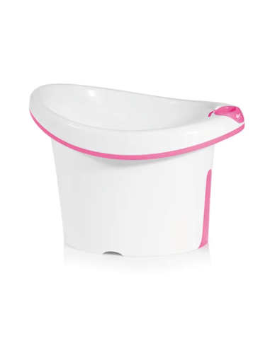 Bañera cubo para bebé blanco/rosa