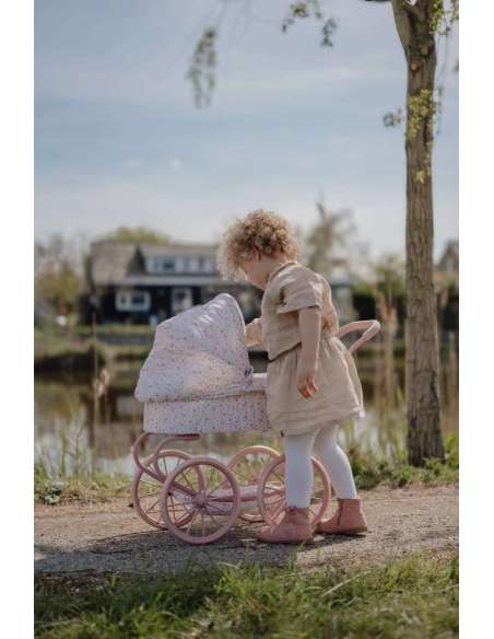 CARRITO MUÑECAS METAL FLORES LITTLE DUTCH LD4586