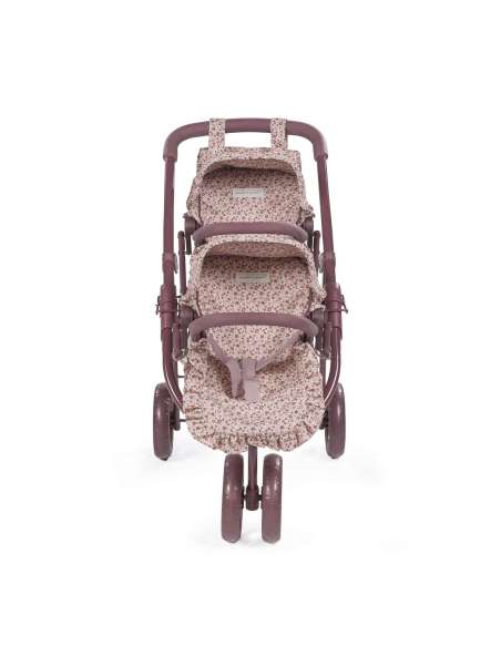 COCHECITO GEMELAR PARA MUÑECAS CHERRY FLORES PASITO A PASITO 1120900521