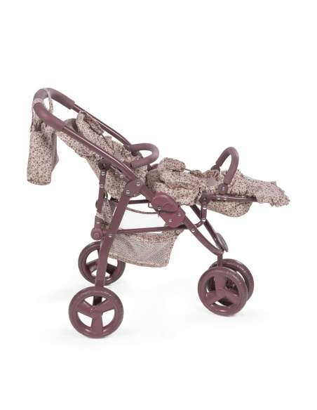 COCHECITO GEMELAR PARA MUÑECAS CHERRY FLORES PASITO A PASITO 1120900521