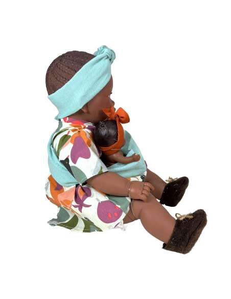 MUÑECA ALIKA CON BEBE FLORAL
