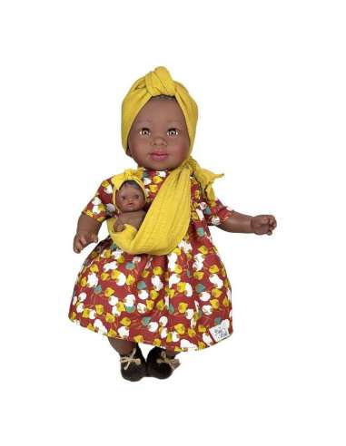 MUÑECA MARIA CON BEBE BROWN