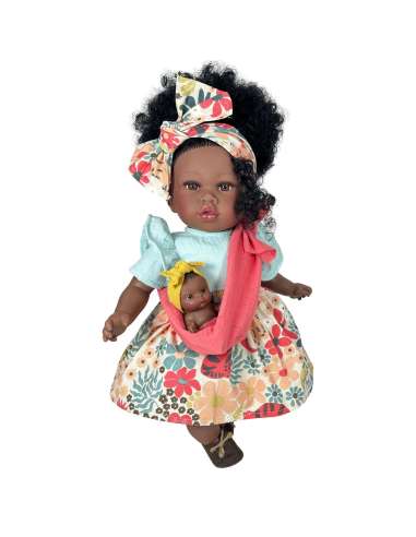 MUÑECA ADDIS CON BEBE TURQUOISE