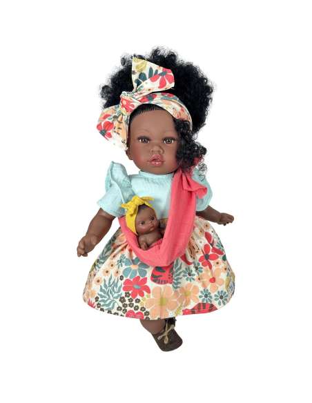 MUÑECA ADDIS CON BEBE TURQUOISE