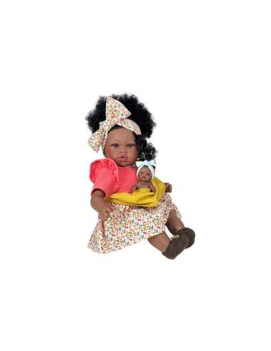 MUÑECA ADDIS CON BEBE CORAL