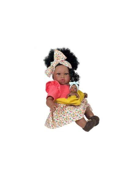 MUÑECA ADDIS CON BEBE CORAL
