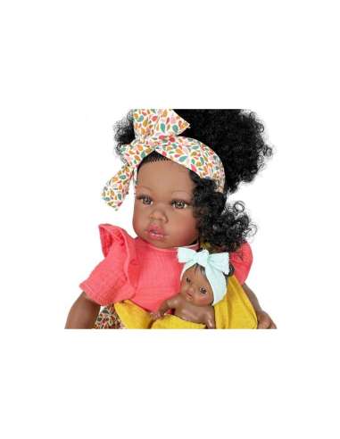 MUÑECA ADDIS CON BEBE CORAL