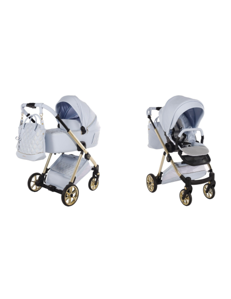 Cochecito Duo Junama Ellegante ArtDeco ECO color Azul claro