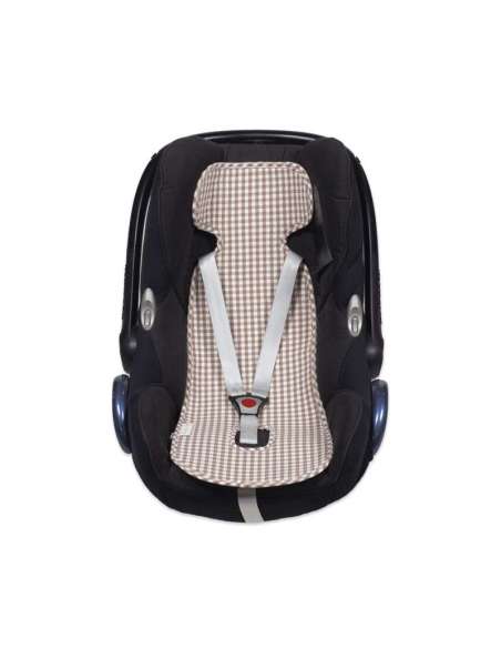 Colchoneta Silla de Auto Cuadro Vichy Moka col. Praliné 1120800785 Walking Mum