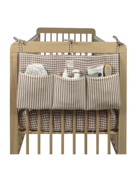 Organizador Cuna Cuadro Vichy Moka col. Praliné 1120800800 Walking Mum