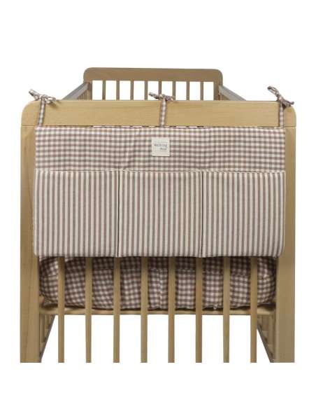 Organizador Cuna Cuadro Vichy Moka col. Praliné 1120800800 Walking Mum