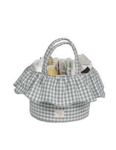 Cesta Organizadora Cuadro Vichy Matcha col. Praliné... 2