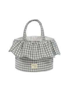 Cesta Organizadora Cuadro Vichy Matcha col. Praliné...