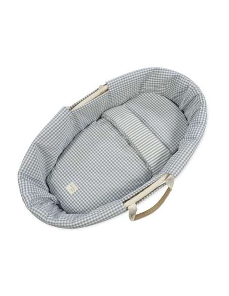 Vestiduras Moisés (funda + edredón + bajera + almohada) Cuadro Vichy Matcha col. Praliné 1120800737 Walking Mum