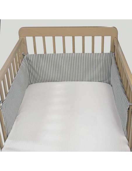 Protector Cuna 120x60cm Cuadro Vichy Matcha col. Praliné 1120800723 Walking Mum