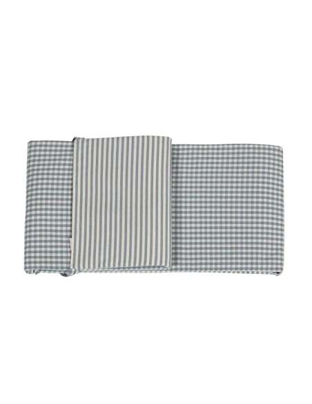 Protector Cuna 120x60cm Cuadro Vichy Matcha col. Praliné 1120800723 Walking Mum