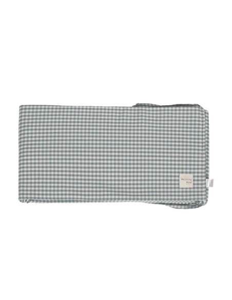Protector Cuna 120x60cm Cuadro Vichy Matcha col. Praliné 1120800723 Walking Mum